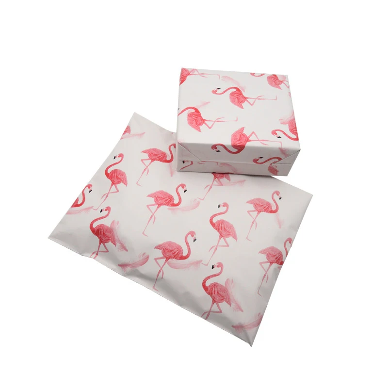 100Pcs 25.5*33cm 10*13 Inch Fashion Pink Flamingo Pattern Poly Mailers Self Seal Plastic Mailing Envelope Bags