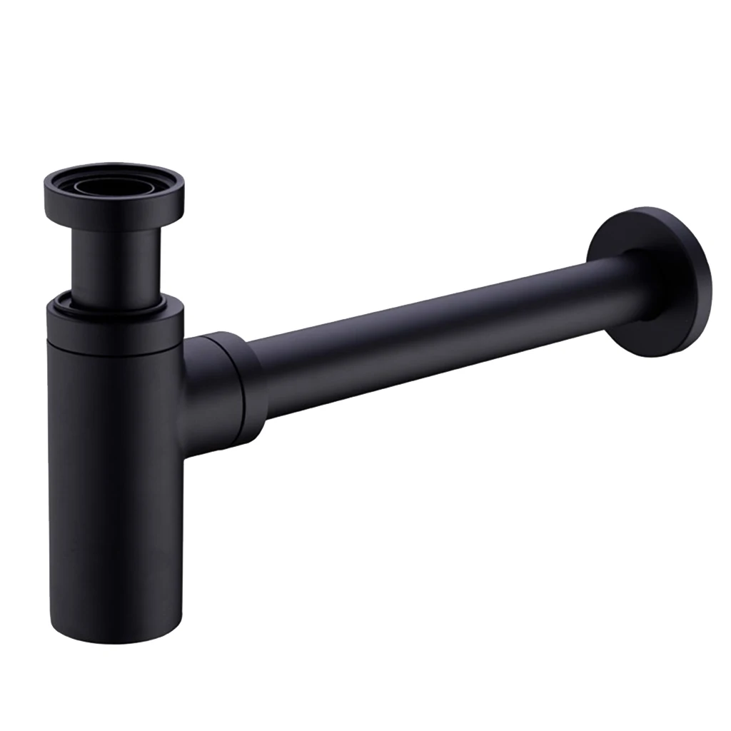 

Basin Sink Drain Sewer Downflow Pipe Bottle Trap Drain Deodorization Brushed Black Bathroom Kitchen
