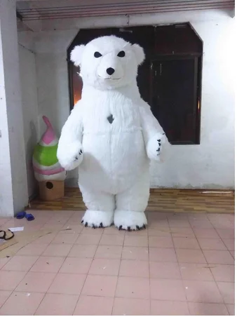 Новый Популярный надувной костюм белого медведя