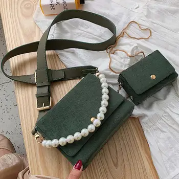

Vintage Fashion Female Pearl Tote Bag 2019 New High Quality Matte Leather Women's Designer Handbag Chain Shoulder Messenger Bags