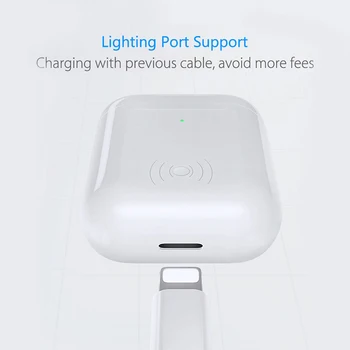 

Qi Wireless Charging Case Replacement For Airpods 450Mah Bluetooth Charge With Pairing Pop up Windows for Airpods Pod Pods 1 2