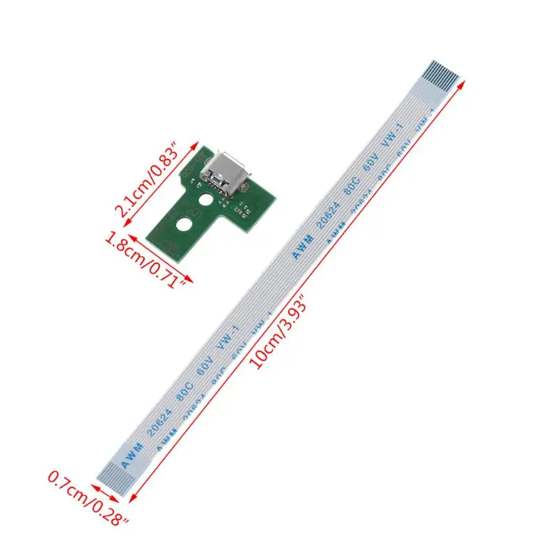 USB плата с зарядным портом, украшенное мозаикой из драгоценных камней, 12 контактный гибкий кабель для JDS-030 PS4 контроллер