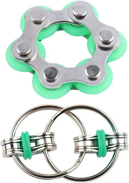 1/2pcs Anxiety Ring Bike Chain Finger Fidget Toy For Autism ADHD ADD Stress Relief in Classroom Office School Sensory Toys 2