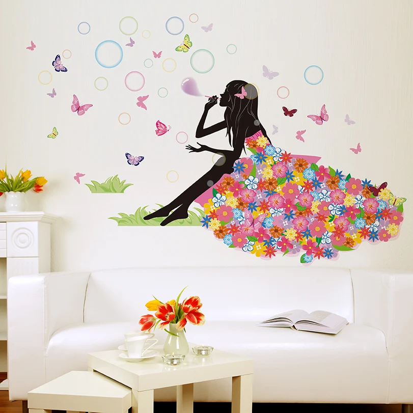 7 piece Fairy Kids Room Vinyl Wall Art Stickers Home Decor DIY Baby Children 