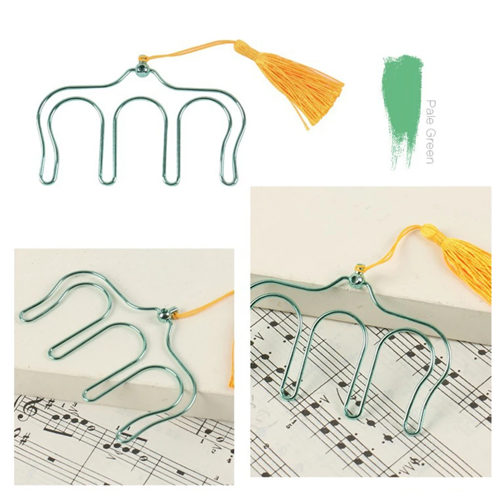 Anti Rust Music Book Clip With Tassel Pierced Practical Clamp Piano Fashion Folder Home Tabs Bookmark Gift Stationery Supplies