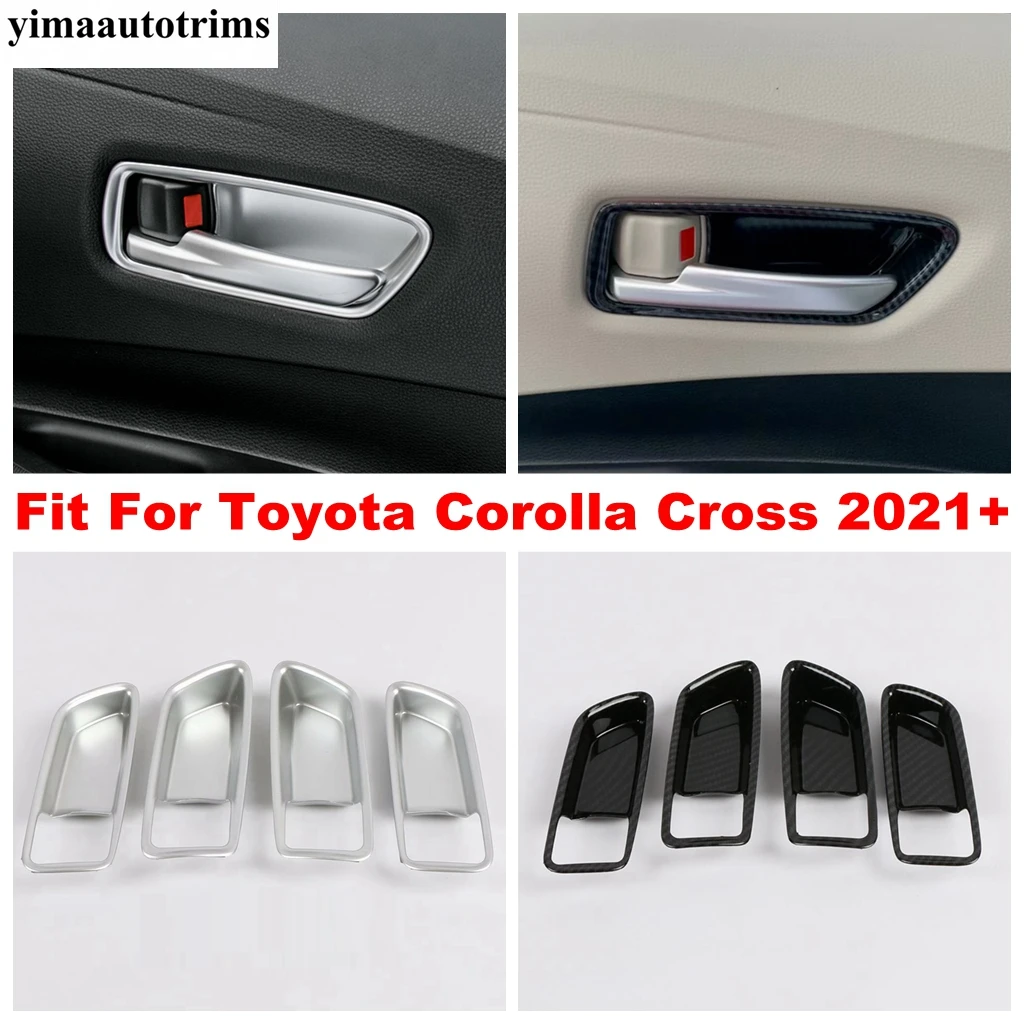 

For Toyota Corolla Cross 2021 - 2023 Inner Door Handle Bowl Frame Panel Cover Trim ABS Accessories Matte / Carbon Fiber Interior