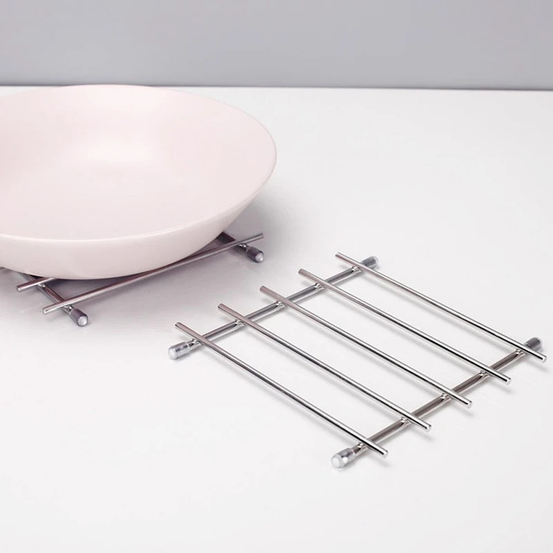 Подставка для кастрюль из нержавеющей стали, коврик для стола-кухонные столовые Аксессуары для посуды, для горячего горшка, коврик для стола-2 шт
