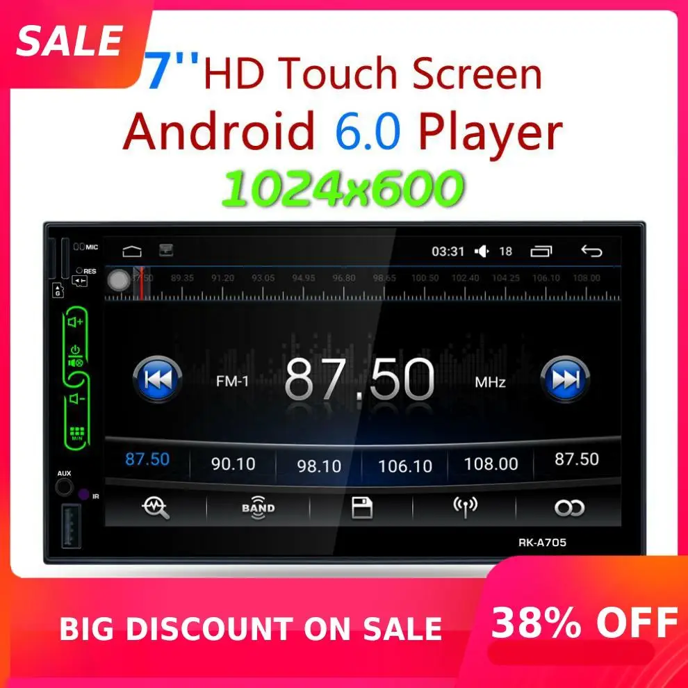 7 Inch QUAD Core Android 6.0 2 Din Bluetooth Car Radio RDS Digital Touch Screen GPS Navigation AM FM WIFI Auto Stereo Player 7 Inch QUAD Core Android 6.0 2 Din Bluetooth Car Radio RDS Digital Touch Screen GPS Navigation AM FM WIFI Auto Stereo Player