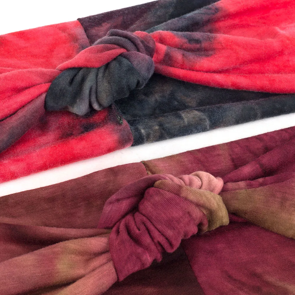 Geebro Tie Dye Bohemia Twist головной убор модная Женская эластичная резинка для волос женский бант завязанная широкая головная повязка тюрбан аксессуары AQ016