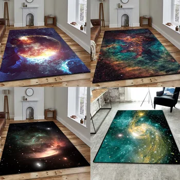 

Fashion Modern Gorgeous Starry Sky Space Universe Living Room Bedroom Kitchen Bedside Carpet Floor Mat Customization