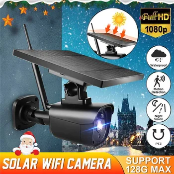 

Solar Power WiFi IP Camera 1080P HD Outdoor Charging Battery Wireless Security Camera PIR Motion Detection Bullet Surveillance