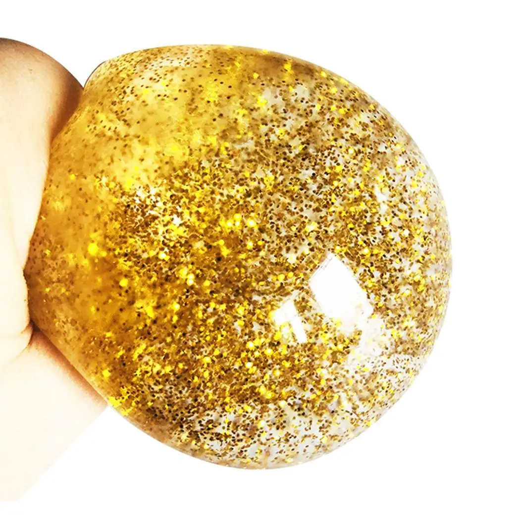 

TPR Glitter Squeeze Ball Creative Decompression Vent Ball Toy Stress Reliever material, full of elasticity.