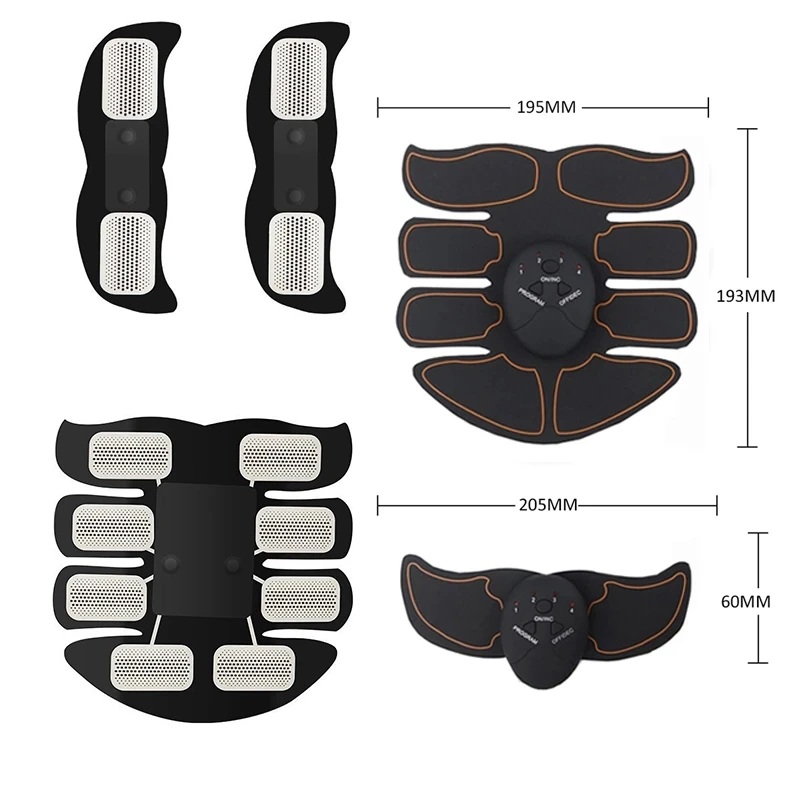 Abdominal Muscle Stimulator With 5Pack Gel Pads Body Slimming Workout Fitness
