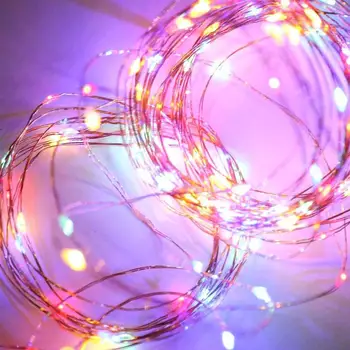 

1PC 10M 100LEDs 5M 50LEDs Gypsophila String Lights Copper Wire Lights With EU Plug For Home Garden Wedding Holiday Party Decor