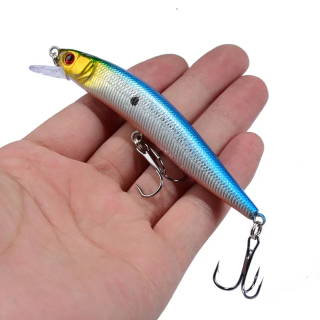 1PCS Minnow Fishing Lure 95mm 8g Floating Hard Bait Wobbler Jig Bait Crankbait Carp Striped bass Pesca Fishing tackle SwimBait NO5