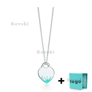 

XL TFX Rllen popular brand sterling silver blue heart necklace is suitable for women's party jewelry wholesale free shipping.