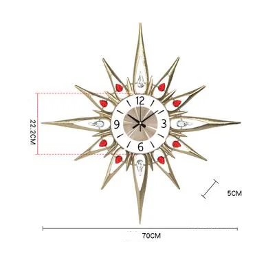 Simple Modern Wrought Iron Wall Clocks Crafts Ornaments Home Livingroom Wall Sticker Decoration Hotel Office 3D Wall Clock Mural - Цвет: style2