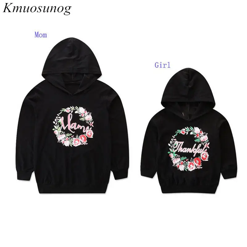 Autumn Family Matching Hoodies Mother Daughter Sweatshirt Fashion Cotton Mom and Daughter Clothes Family Matching Outfits C0529