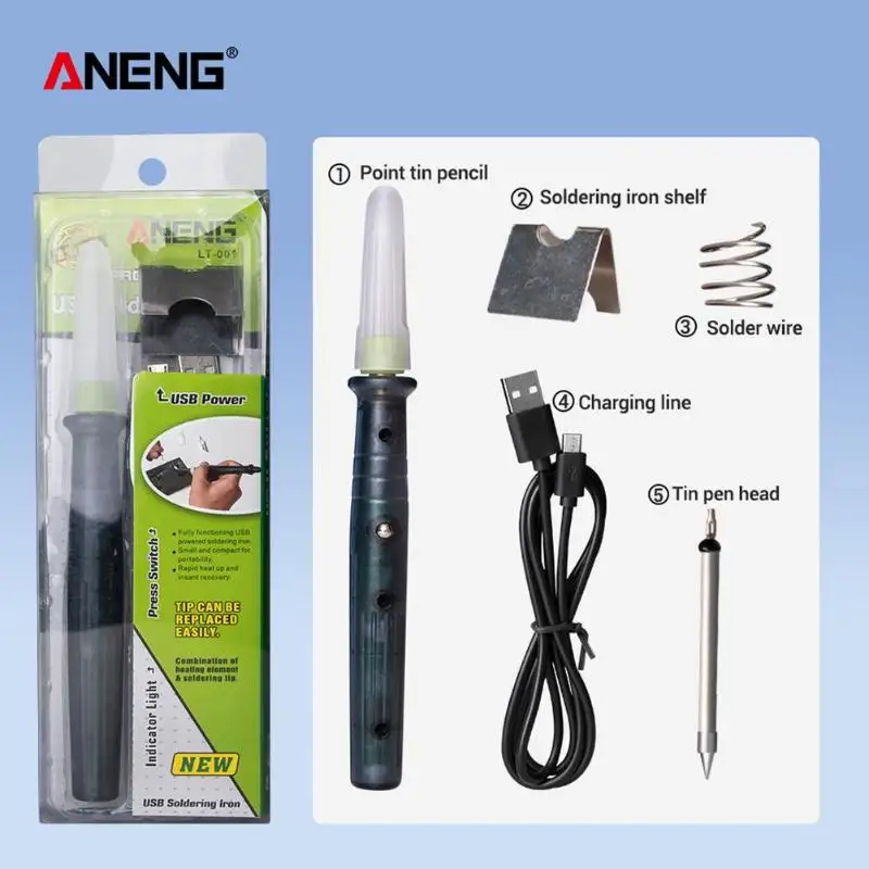 ANENG 5V 8W Мини Портативный электрический USB паяльник ручка сварочные инструменты набор