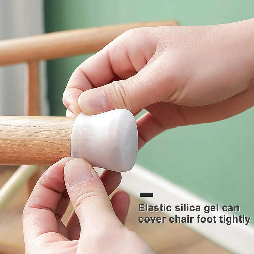 4/8/16Pcs Urniture Chair Leg Caps Rubber Feet Protector Table Feet Cover Floor Protector Non-slip Desk Chair Pad Mat Caps Foot