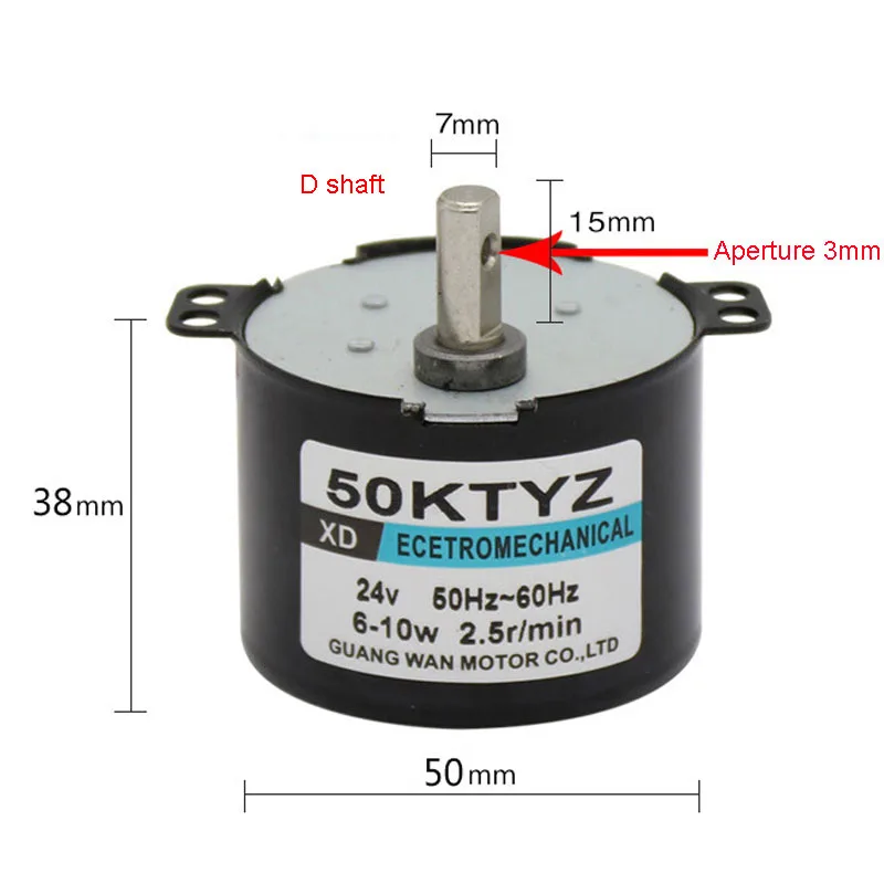 50ktyz синхронный двигатель переменного тока 24/220V CW/CCW Мини Шестерни медленная