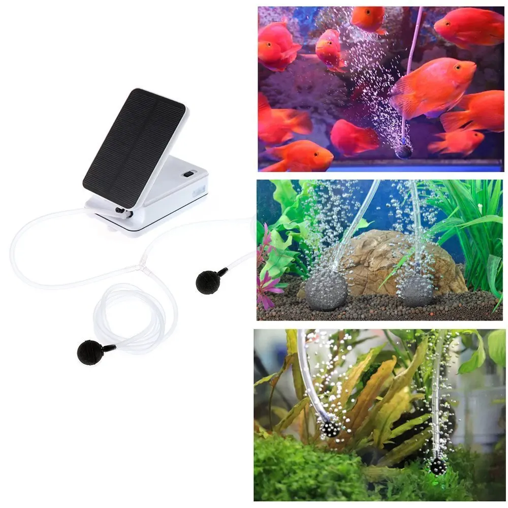 5V AC/DC Solar Panel Air Pump for Garden Pond Aquarium Fish Tank Oxygen Aerator Hydroponics Air Compressor with 2 Air Stones 5V AC/DC Solar Panel Air Pump for Garden Pond Aquarium Fish Tank Oxygen Aerator Hydroponics Air Compressor with 2 Air Stones