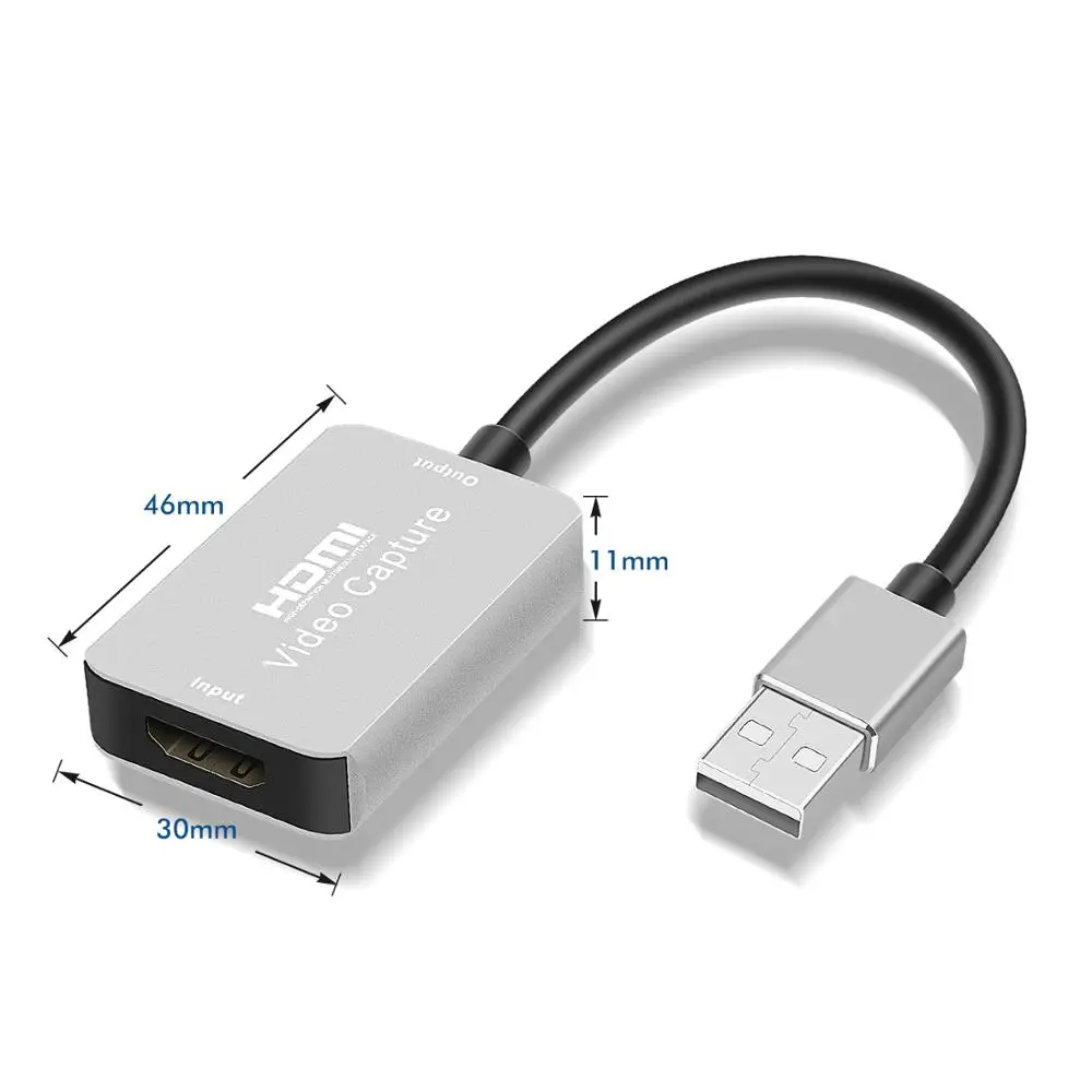 HD 4K 1080P Video Capture Card USB 2.0 HDMI Video Grabber Record Box for PS4 Game DVD Camcorder Camera Recording Live Streaming