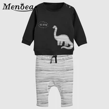 Menoea/одежда для малышей г. Одежда для мальчиков и девочек осенние штаны с длинными рукавами и рисунком для младенцев комплект детской одежды из 2 предметов для новорожденных