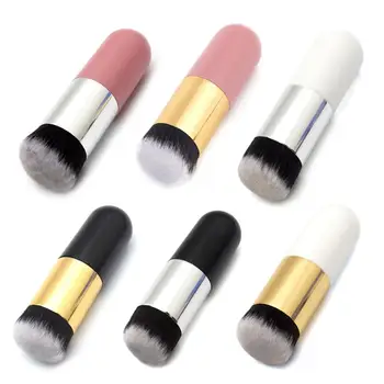 

Chubby Pier Foundation Brush Flat Cream Makeup Brush Professional Round Head Cosmetics Makeup Brush Portable Makeup Tools TSLM1