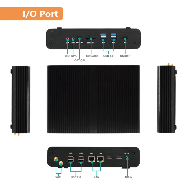 Мини ПК компьютер Intel Core i5-5200U Windows 10 Pro 4G 8G Ram 64G 128G SSD с двойным Wifi двойным HDMI дисплеем без вентилятора