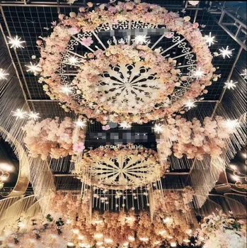 

Wedding props wedding hall iron ceiling custom-made column light box hotel banquet hall crystal arch