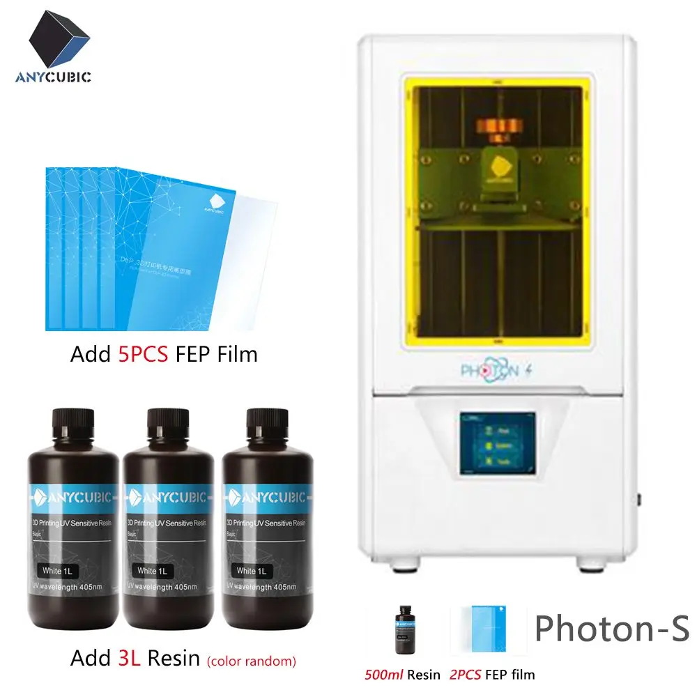 Photon-S Add 3L 5FEP Anycubic Photon S 3d принтер комплект 3d украшение стоматологический Модернизированный лазер SLA/lcd УФ Смола слайсер рабочего стола impresora 3d drukarka anicubic - Цвет: Photon-S Add 3L 5FEP