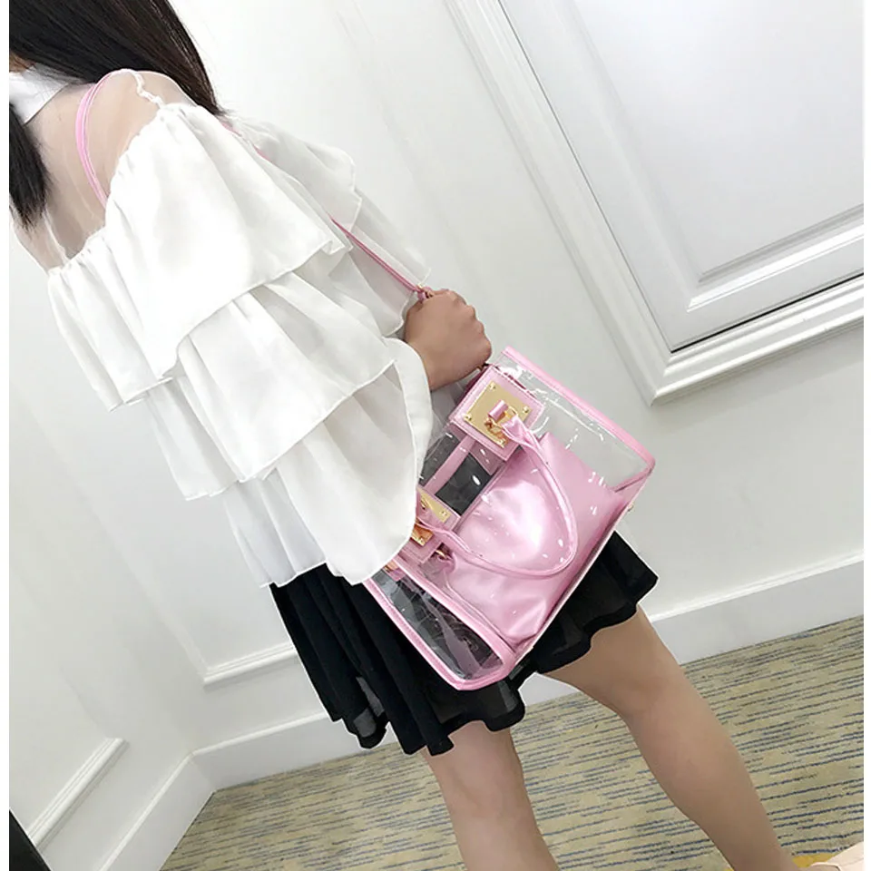 

Sac a main 2019 Summer Clear Bag Women Transparent Handbags Shoulder Crossbody Messenger Bags Female Bag Ladies totes bag