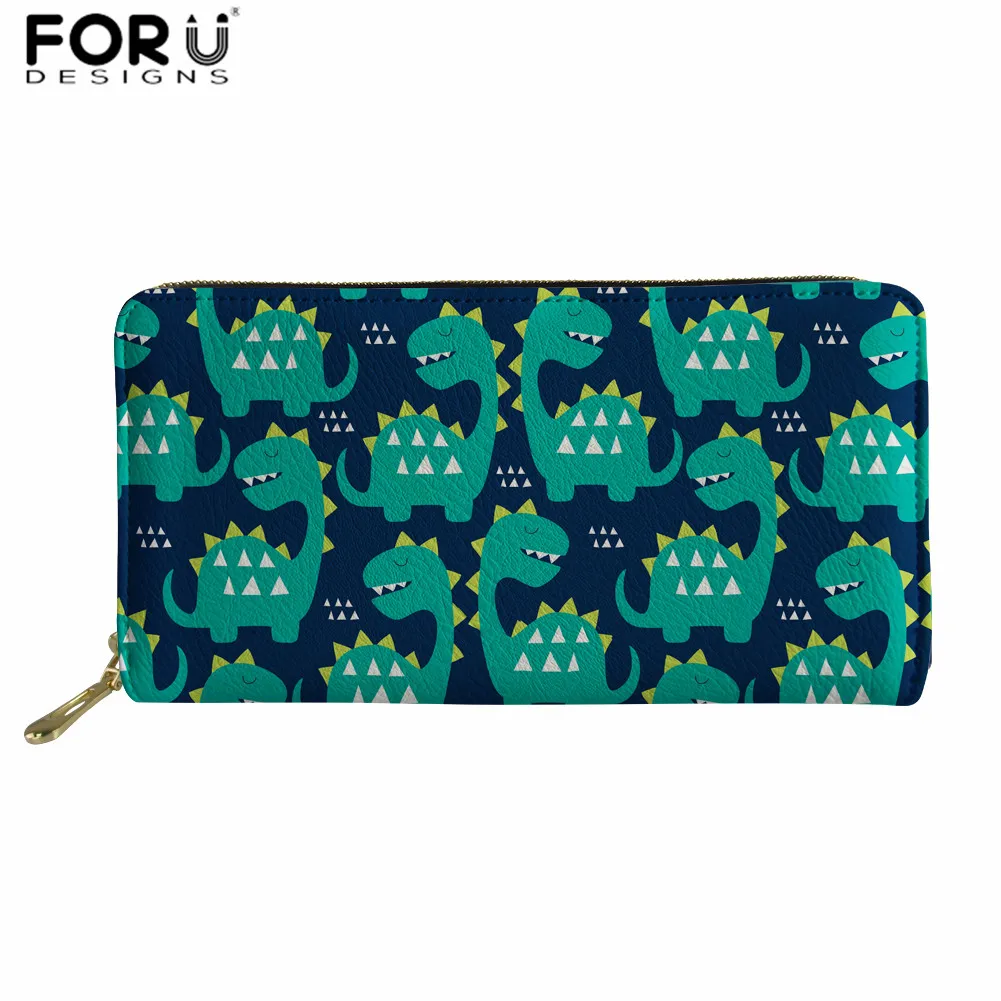 FORUDESIGNS/кошелек с мультяшными динозаврами для кредитных карт, портативный кошелек из искусственной кожи, органайзер, кошелек, милая сумка для денег, детский рюкзак