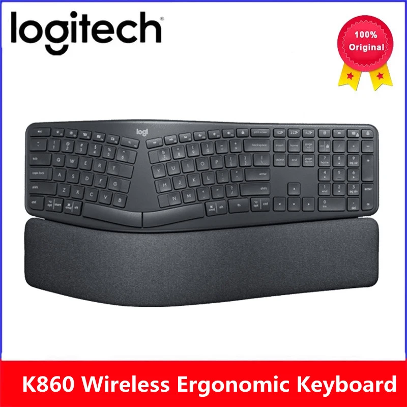 Alabama tavle Frugtbar Logitech Ergo K860 Wireless Ergonomic Keyboard 2.4g Bluetooth Keyboard With  Wrist Rest-split Keyboard Layout 100% Original - Keyboard Mouse Combos -  AliExpress