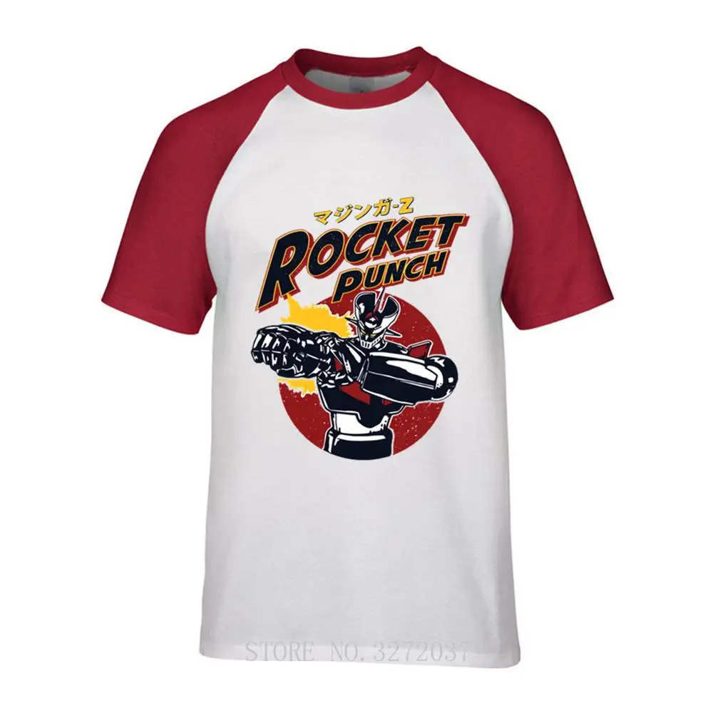 

Rocket punch Mazinger Z Printing T Shirt 100% Cotton Short Sleeve Tee Shirts crew neck Teenage TOPS