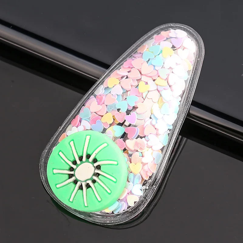 20 Pcs New Hot Fruit Transparent Cartoon Baby Hair Clips Sequin HairPins Boutique Strawberry Colorful Lemon Children Barrett