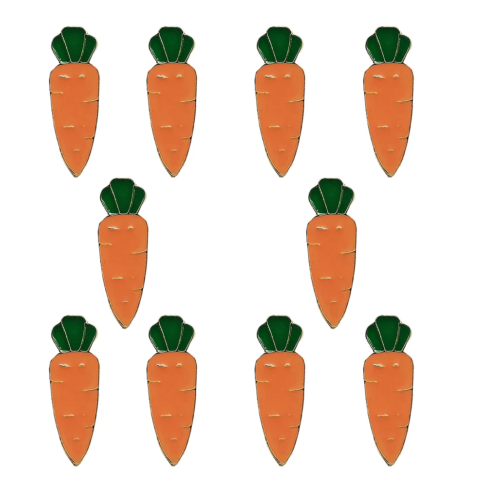 

10pcs Creative Enamel Pins Carrot Brooches Golden Badges Coat Shirt Backpack Jackets Lapel Pins Jewelry Gifts For Friends/Women