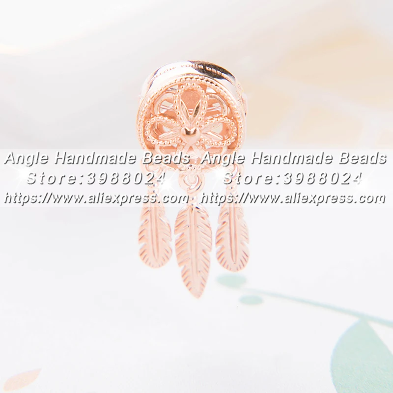 

2019 Pre Autumn Release Rose Gold Rose™ Spiritual Dream Catcher Dangle Charm Fits All European DIY Bracelets Necklaces