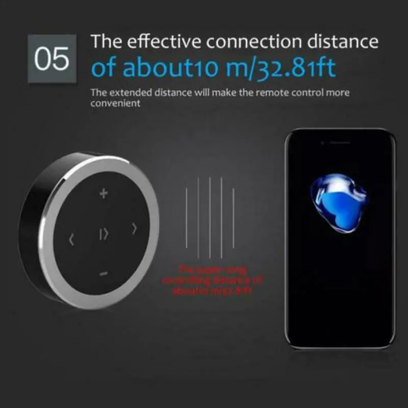 Автомобильный беспроводной Bluetooth MP3 медиа Кнопка руль пульт дистанционного управления музыкальный плеер 1 шт