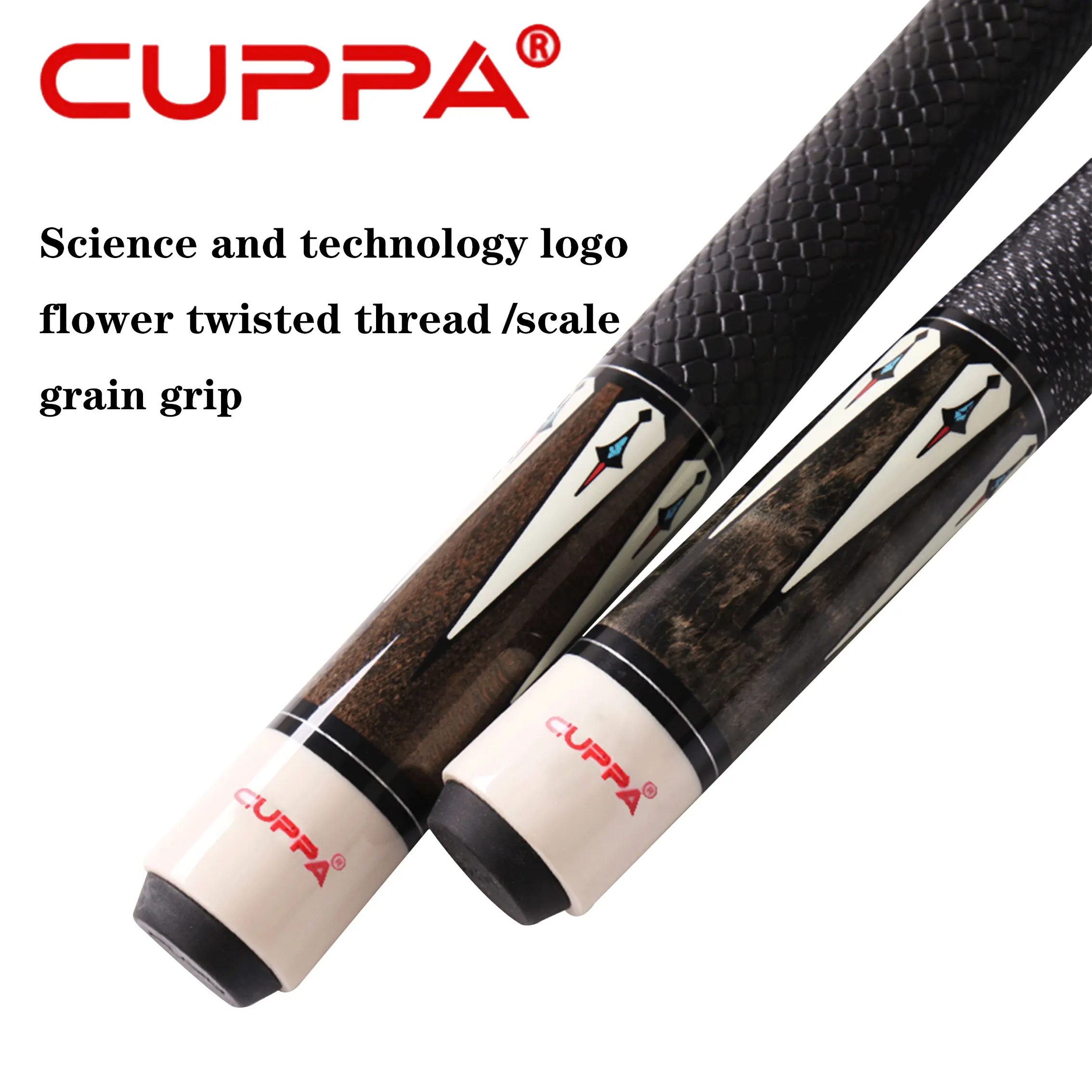 Cuppa DL Profession Billiard Cue Big Tip11.75mm/12.75mm Nine Ball Black 8 16 Color Billiard Cue PU Leather Warp Pool Cue