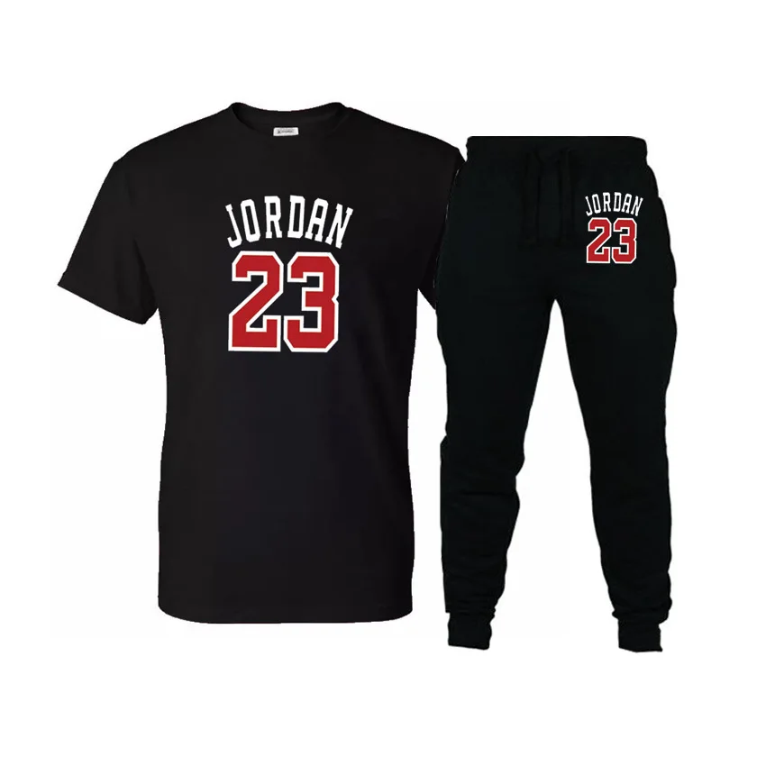 

2019 New Style Leisure Suit 23 Players Cool Fashion Printing Short-sleeved T-shirt Sports Casual Trousers Set