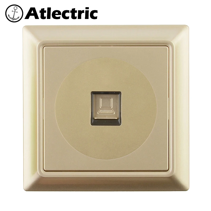 Atlectric 86 Тип RJ45 ТВ двойной RJ45 порт розетка телевизионный компьютер Интернет-порт данных розетка настенная розетка ПК Панель