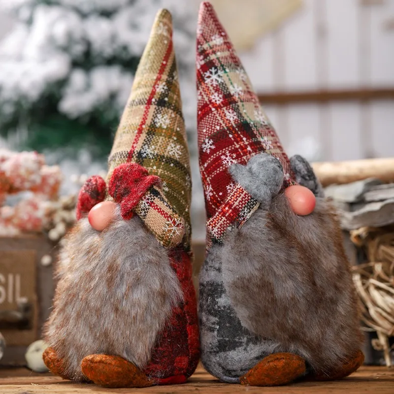 

Swedish Christmas Santa Gnome Figurine Ornament Plush Nordic Elf Doll Home Holiday Decorations
