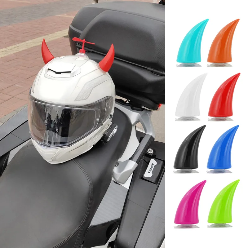 

High Quality 2PCS Motorcycle Helmet Horn Decoration Sucker Suction Cup Stick Universal Durable And Practical