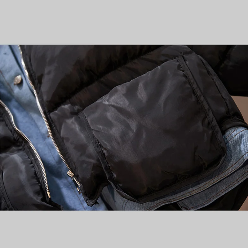 Толстая хлопковая парка размера плюс 4XL, пальто, зимняя женская Свободная джинсовая куртка большого размера, Женская Толстая зимняя куртка
