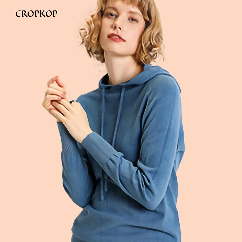 Women Hoodies Sweatshirt V Neck Long Sleeve Kintted Pullovers Hoodies Womens Korean Fashion Loose Solid Hoodie Polerones Mujer