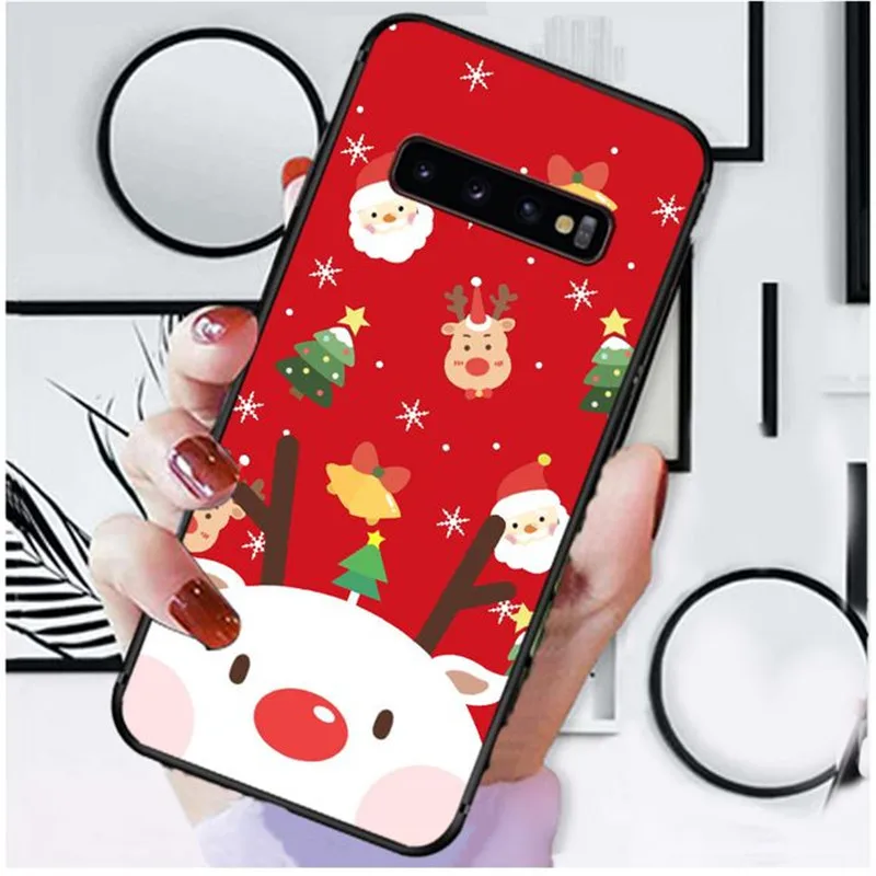 Рождественский подарок чехол для samsung s10 s10+ s9 s9+ s8 s8+ s10e чехол для Galaxy s7 edge s6 edge+ plus Мягкий силиконовый чехол