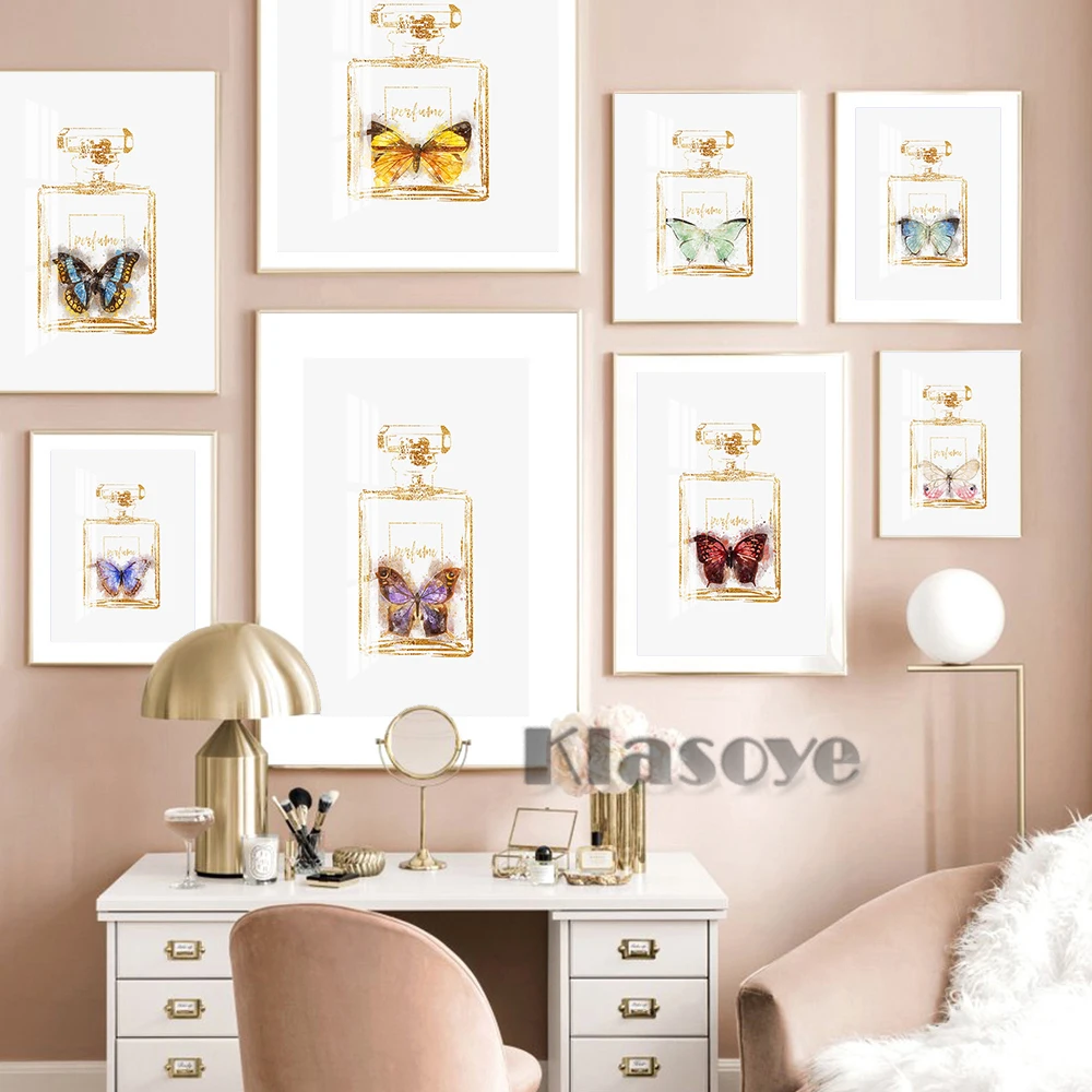

Watercolor Butterfly Illustration Collection Perfume Prints Art Exhibition Poster Modern Minimalist Beauty Salon Home Decor Gift