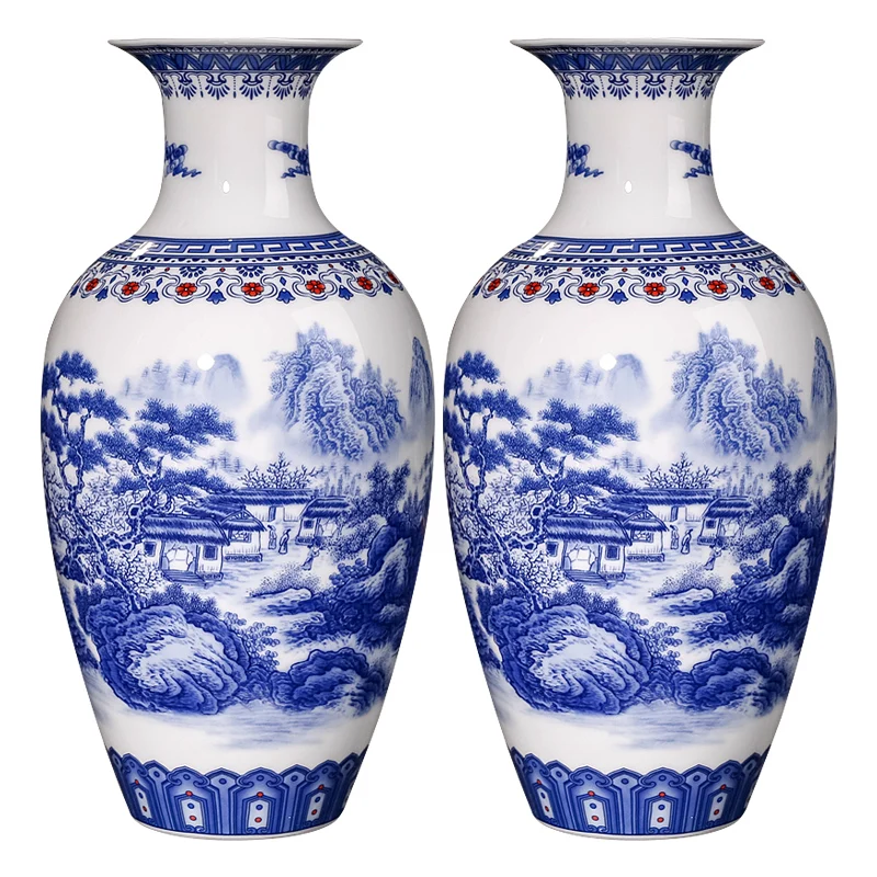 XYSQWZ Ceramic Vase Jingdezhen Living Room Decoration Blue and White Porcelain Shelf Wine Cabinet Porcelain Crafts Ornaments Small Porcelain Bottle Color : 2